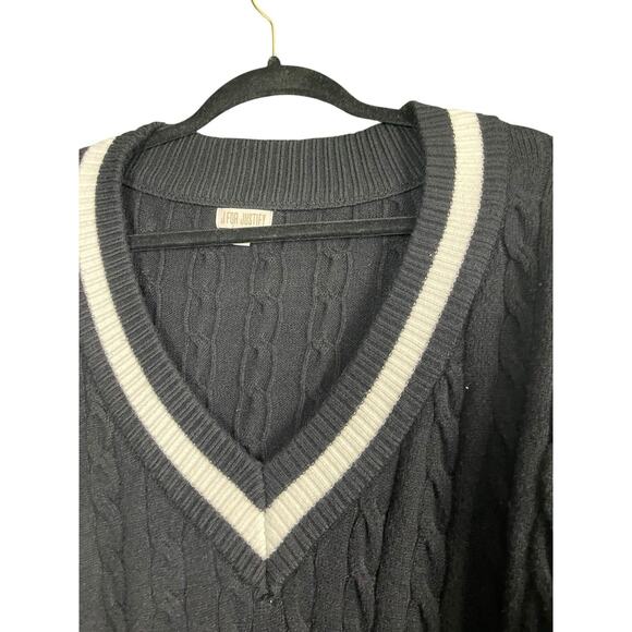 J for Justify Black Sweater Dress Women 1X V-Neck Cable Knit Preppy Bodycon NWT - Picture 7 of 13